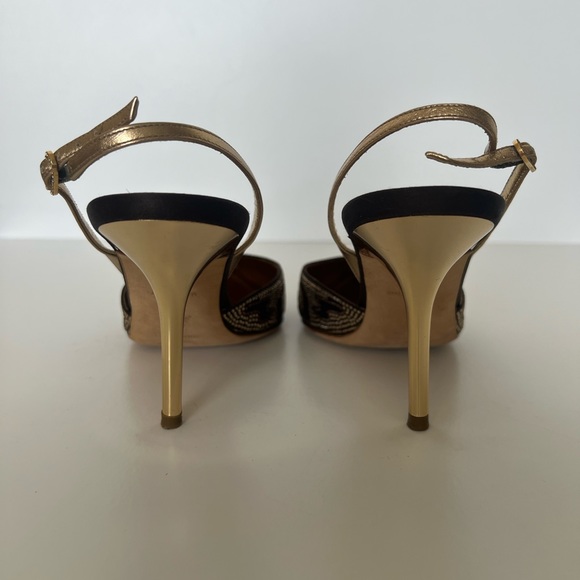 RARE Rene Caovilla Brown Leopard Beaded
Slingback Pumps Size 37.5 - Picture 6 of 6